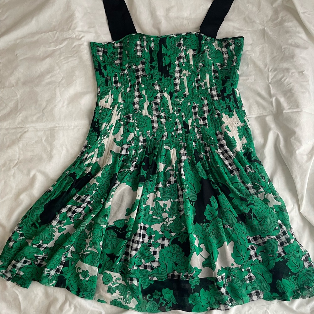 Diane Von Furstenberg Green and Black Dress